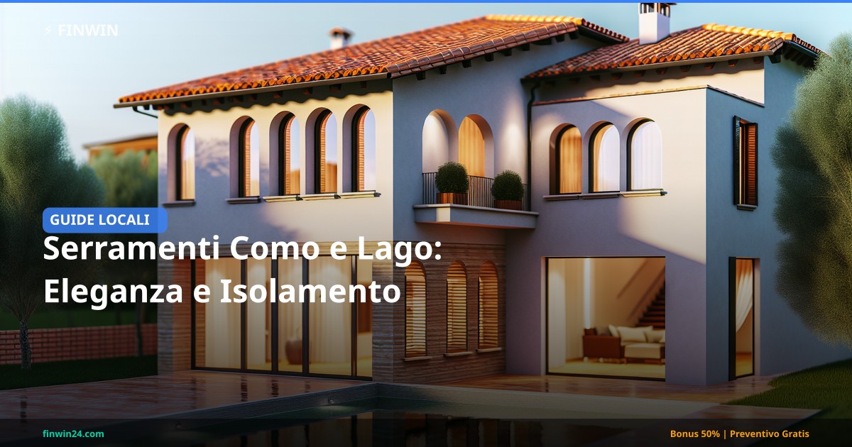 Villa italiana con serramenti in alluminio e vetrate panoramiche