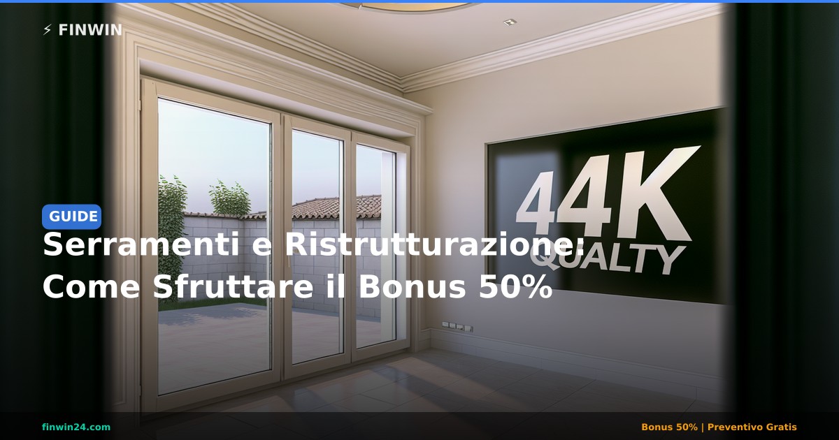 Serramenti e Ristrutturazione: Come Sfruttare il Bonus 50% - FINWIN Serramenti
