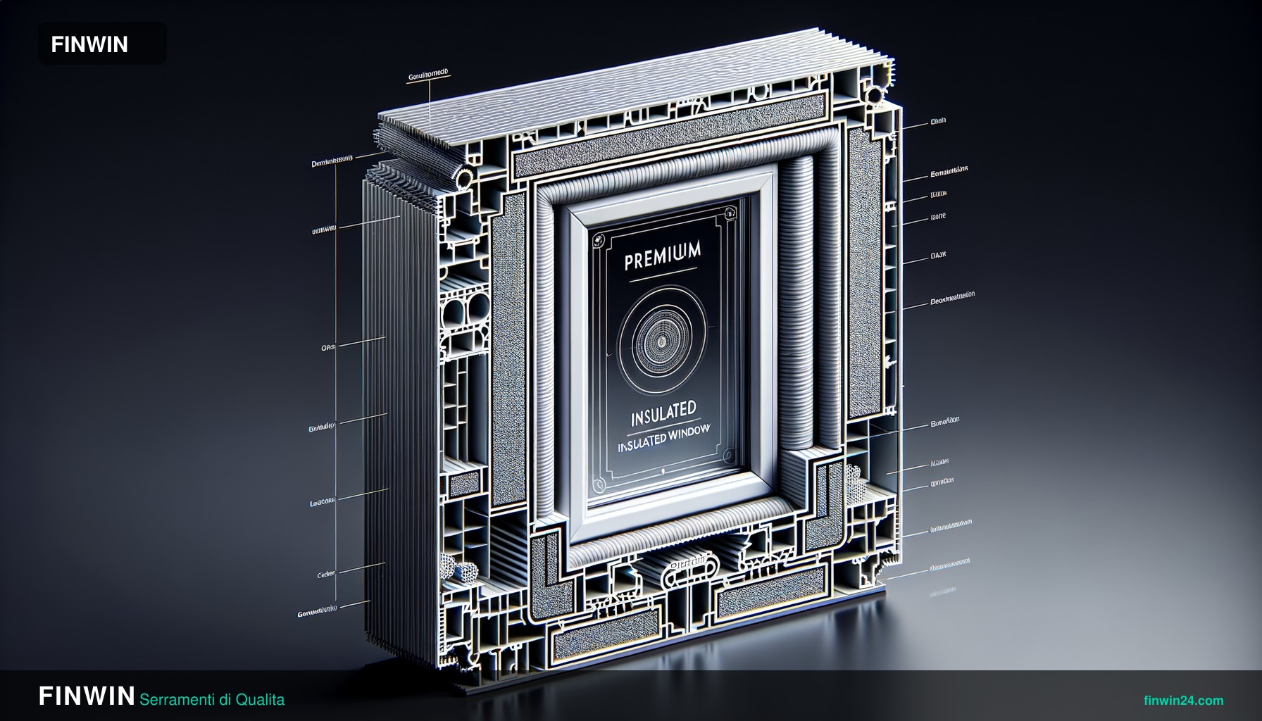 Villa italiana con serramenti in alluminio e vetrate panoramiche